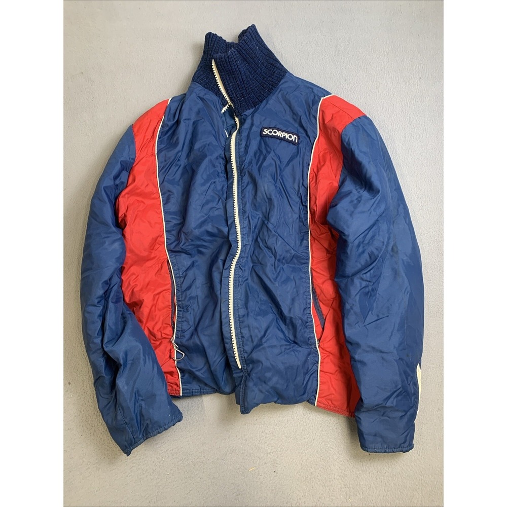Scorpion Jacket Men's Blue Red‎ Full Zip Snow Apparel Coat Zip Up Pockets